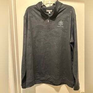 Peter Millar Charcoal Design Quarter-Zip Pullover w Fancourt Sign Size XL